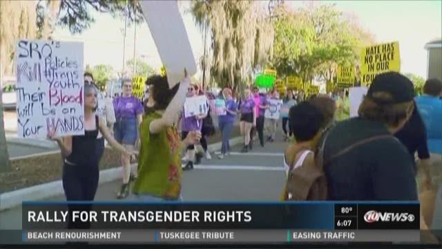 Transgender students and supporters rally in Sarasota