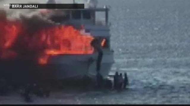 Boat filled with passengers catches fire off Florida coast